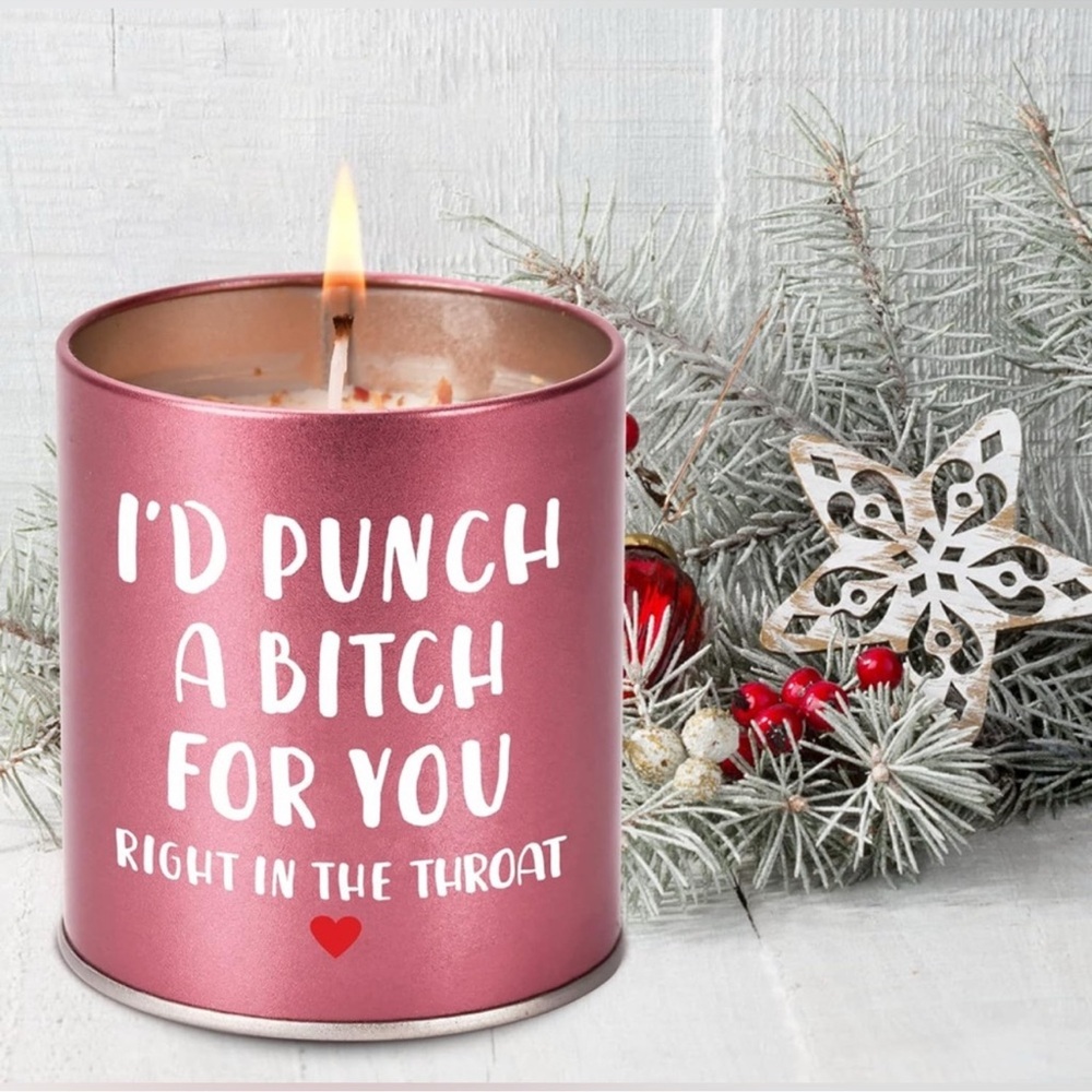 โจ๐ IโD PUNCH A BI T CH FOR YOU RIGHT IN THE THROAT NEW PINK GARDENIA SOY CANDLE - Picture 5 of 6